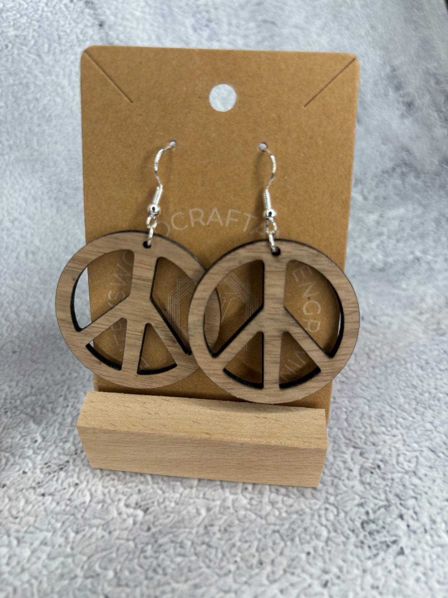 Handcrafted Laser-Cut Wooden Earrings - Hypnotic Spiral Circle