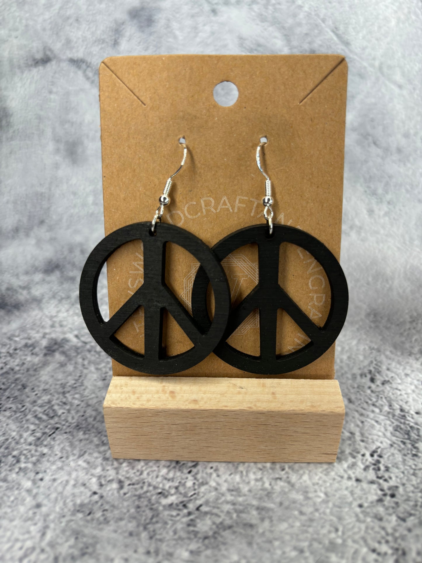 Handcrafted Laser-Cut Wooden Earrings - Hypnotic Spiral Circle