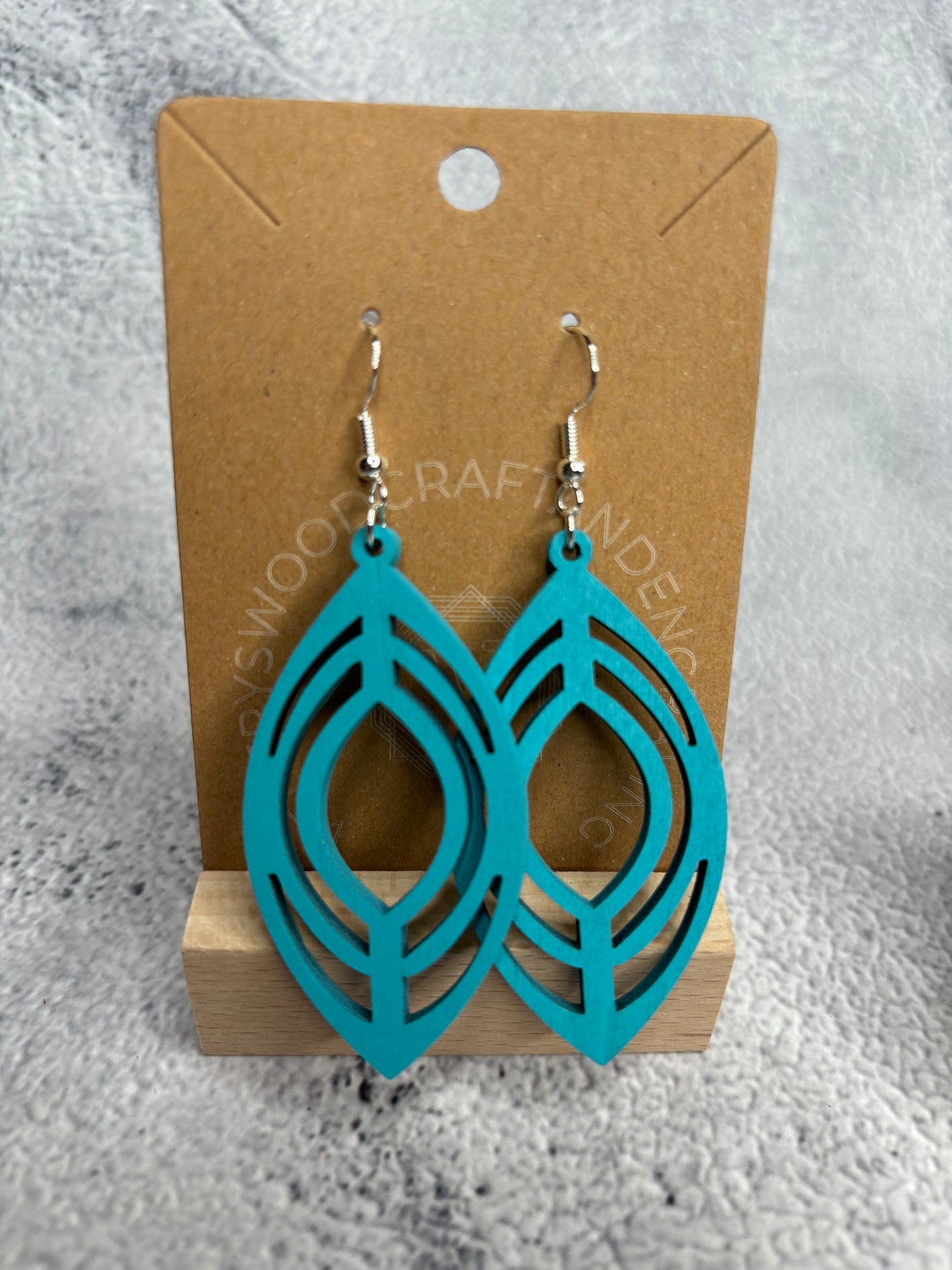 Handcrafted Laser-Cut Wooden Earrings - Layered Oval Harmony