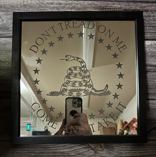 Mirror shadow box sign