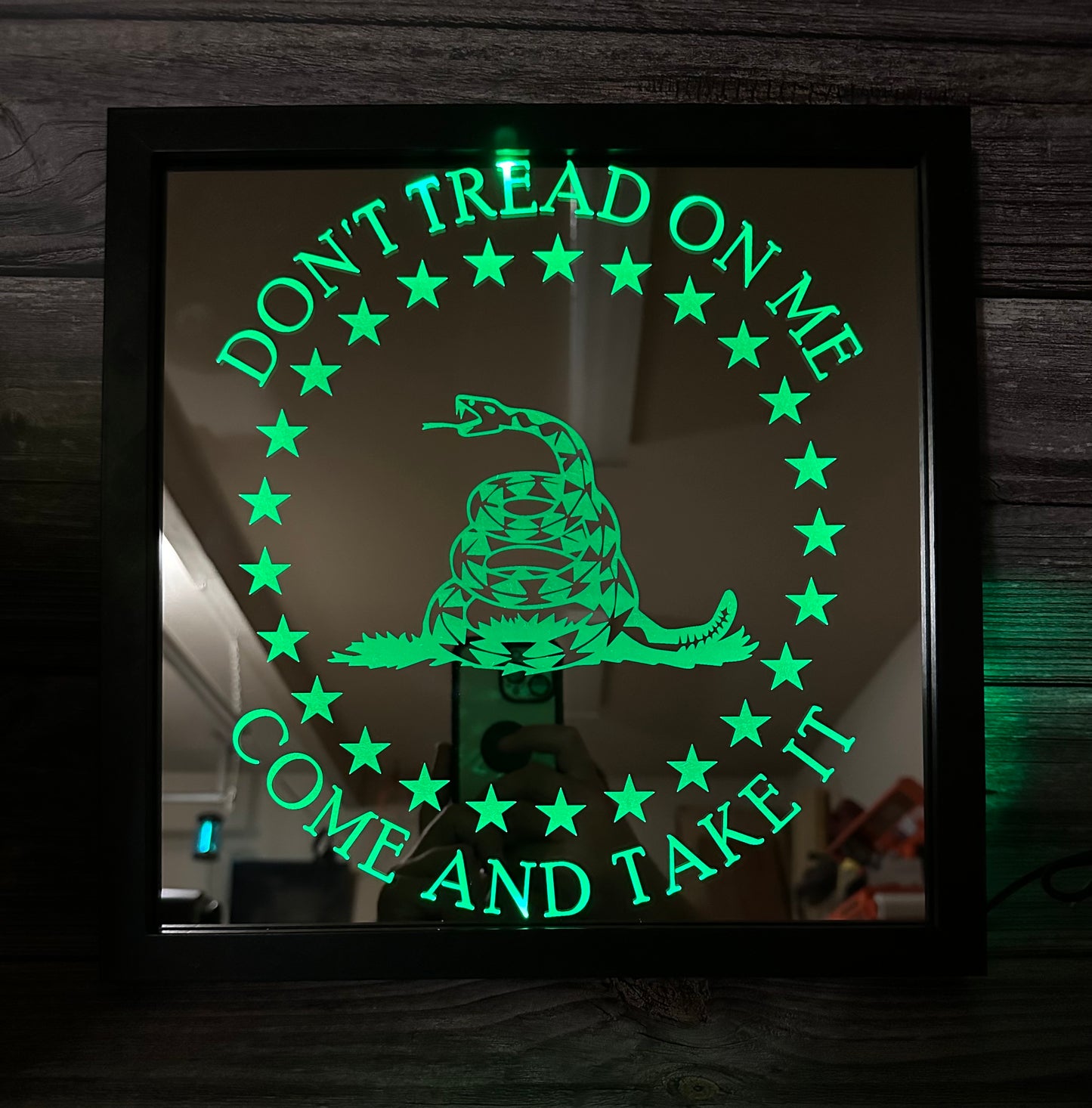 Mirror shadow box sign