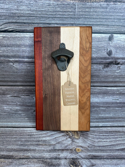 Hardwood Wall Bottle Opener