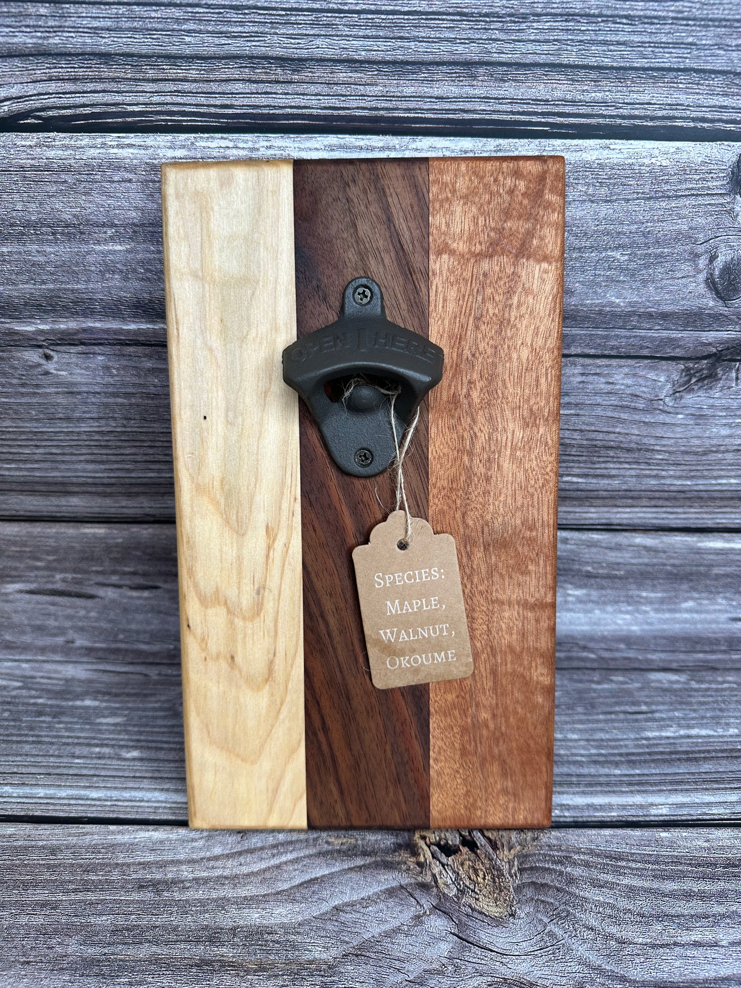 Hardwood Wall Bottle Opener